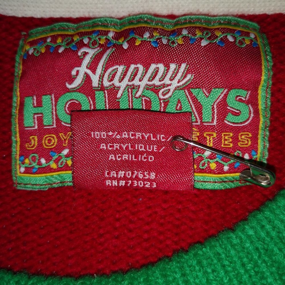 Happy Holidays Ladies Size large Straight Loose Fit Christmas Sweater - Picture 4 of 11